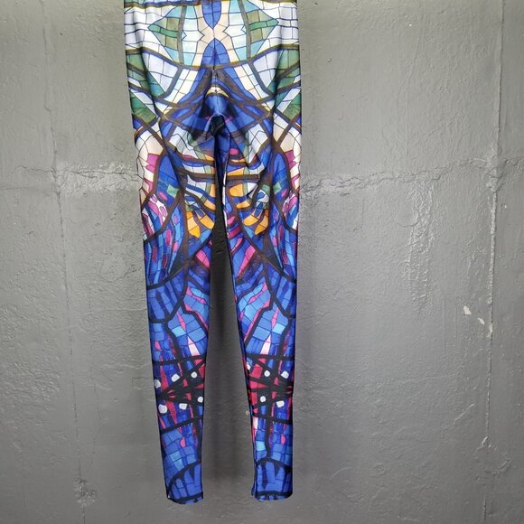 BlackMilk Leggings Women's Small Stained Glass Owl Mosaic 7/8 Pull-On Stretch - Picture 6 of 16